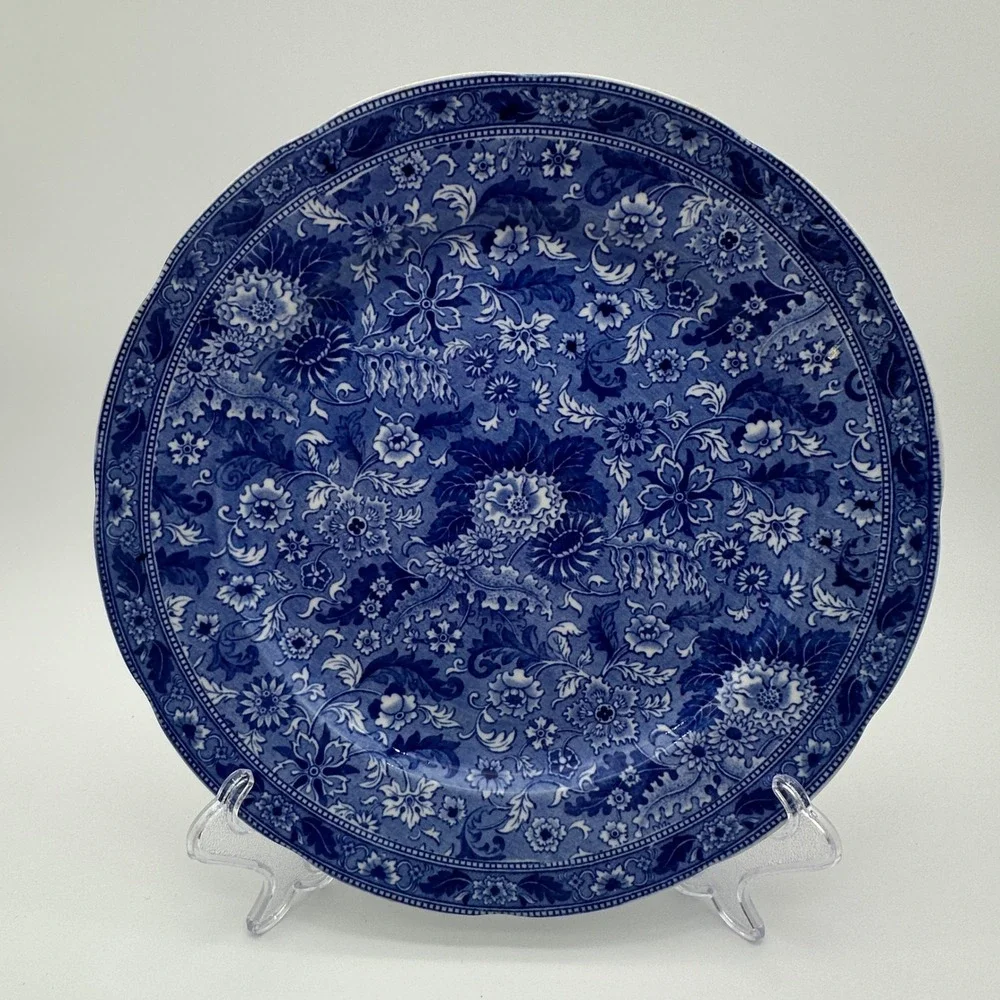 B.W.M. & Co Siam Blue Transferware Plate Cauldon Place England Wilhelm & Graef